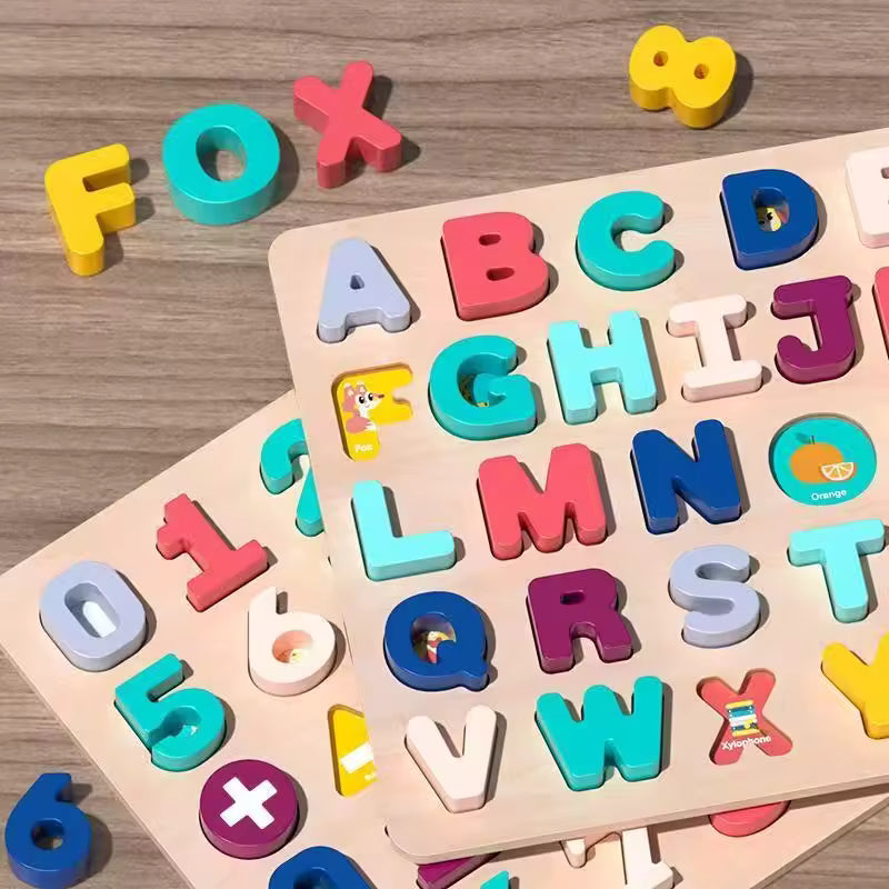 3D Alphabets Counting And Square Puzzle Plate