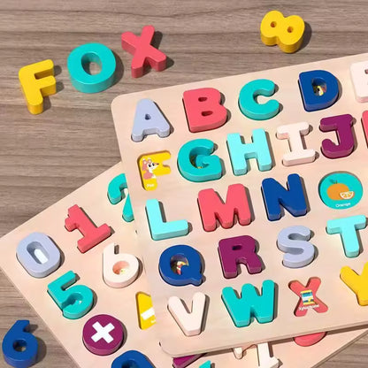 3D Alphabets Counting And Square Puzzle Plate