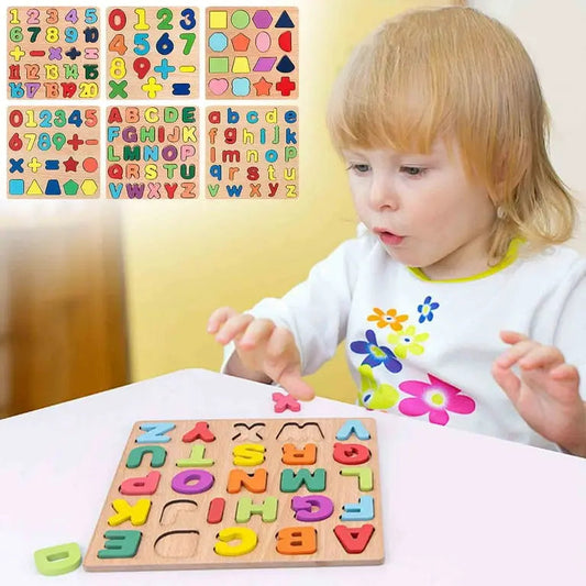 3D Alphabets Counting And Square Puzzle Plate