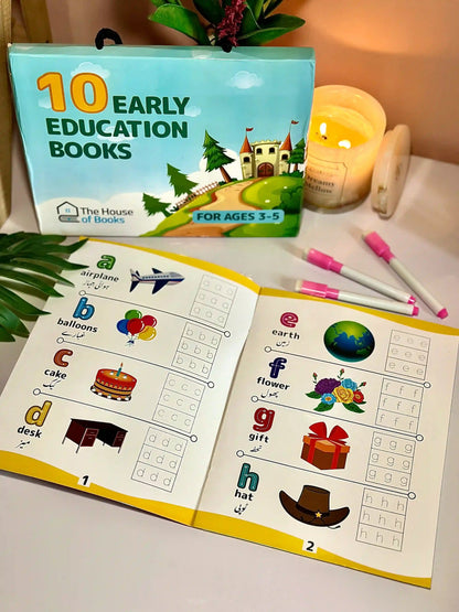10 Early Education Write & Wipe Children Books Set!