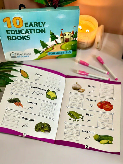 10 Early Education Write & Wipe Children Books Set!