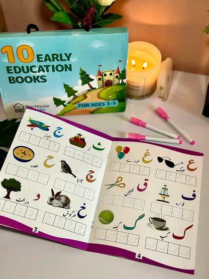 10 Early Education Write & Wipe Children Books Set!
